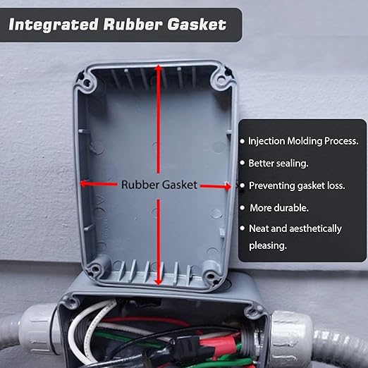 2PK Electrical Junction Box, Nineleaf IP66 Weatherproof Junction Box, 4.9"x 3.3"x 2.3" (125x86x62mm), PVC/ABS Plastic Electric Project Boxes, Universal Watertight Enclosure, for Pond,Terrace,Workshop