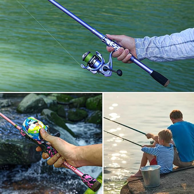 Sougayilang Portable Telescopic Fishing Combo for Family - Adjustable Carbon Fiber Pole & Smooth Reel, Complete Saltwater/Freshwater Kit for Adults and Kids