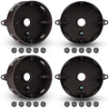 Juexica 4 Pcs 4 Inch Round Electrical Box 1/2 Inch 5 Holes Weatherproof Outlet Junction Ceiling Fan Box for Outdoor Lighting Systems, UL Listed(Bronze)