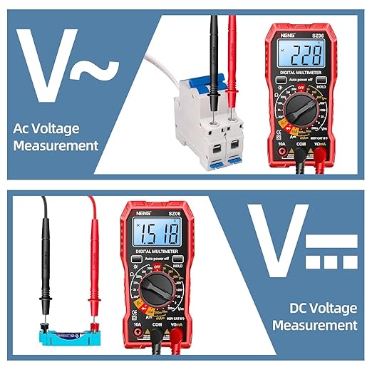 ANENG Digital Multimeter Tester Measures AC/DC Voltage,DC Current Ohm Amp Meter,Professional Multimetro Auto Voltmeter with Resistance, Diodes,Buzzer Handhold Electrial Tools