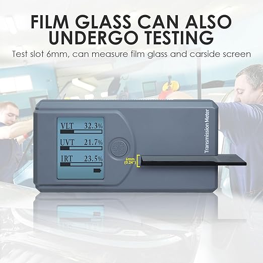 Tint Meter Portable Window Tint Meter Automatic Rotating Screen Window Tint Tester, Automatic Calibration, Measuring VL(Visible Light) UV IR Transmittance and Rejection of Windows, Solar Window Film