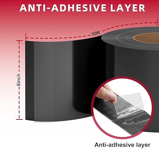 Butyl Sealant Tape for Deck Joists, 6" x 50' Deck Joist Tape, Waterproof and Weather Resistant Self-Adhesive Joist Tape for Wood Beams and Joists, Anti-Corrosion Decking Tape