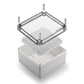 QILIPSU Outdoor Junction Box IP67 Waterproof Project Box ABS Plastic Weatherproof Electrical Enclosure Clear Cover (7.9"x7.9"x3.7" CC)