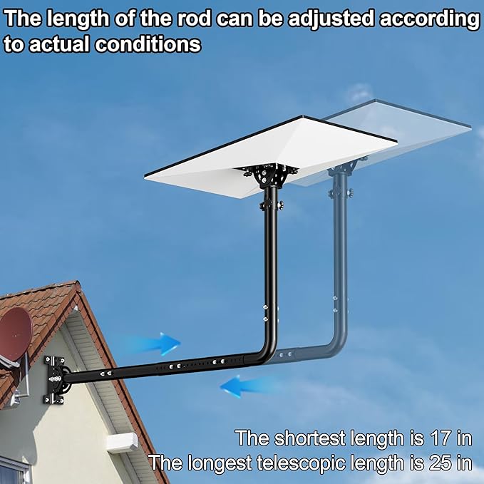 Starlink Gen 3 Long Wall Mount, Include Aluminum Alloy Gen 3 Pipe Adapter, Adjustable Tilt 160 Degree for Better Signal, Starlink Internet Kit Satellite Pole Mounting Kit