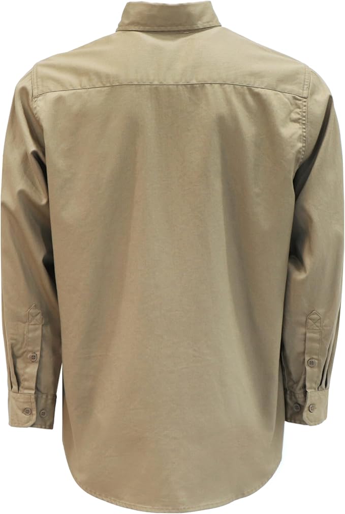 VATRENUS FR Shirts for Men 6.5oz Button Down Flame Resistant 100% Cotton Men's Pre-Washed Fire Retardant Work Shirt