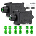 2 Pcs 2 Way IP68 Waterproof Junction Box, Outdoor/Underground Electrical Box for Street Lights, Buried Lamps, Lighting Connections