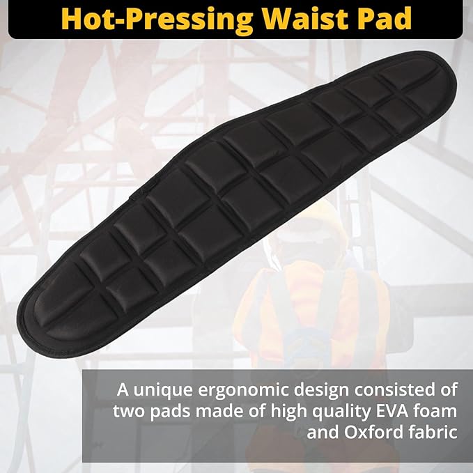TRSMIMA Safety Harness Climbing Belt - Black Body Fall Protection Men Roof Tree Work Waist-Tongue Buckle Pad D-Ring
