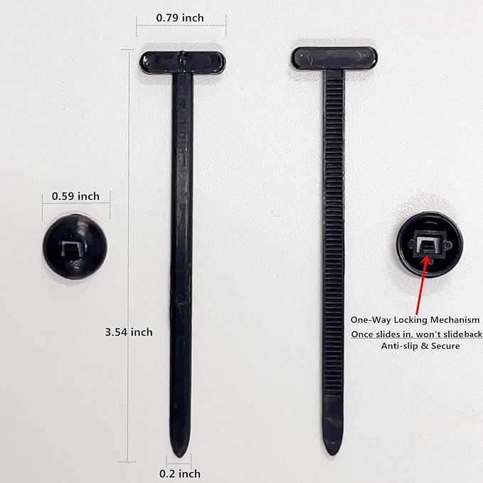 20PCS Nylon Universal Cable Tie Buckle, Heavy Duty Self Locking Nylon Zip Ties, Plastic Cable Ties Tool Fasteners Car Body, UV Resistant Black Zipties for Car Daily Repair