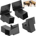 SELEWARE 4 Pack Deer Stand Brackets 4x4 Heavy Duty Deer Blind Brackets Outdoor Angle Brackets for Tree Stand, Outdoor Platforms, Hunting Blinds, Shooting Shack, Observation Decks, Elevated Platform