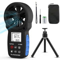 HoldPeak 866B Handheld Anemometer with Tripod, Digital Wind Speed Gauge Meter, Air Flow Velocity Temperature CFM Measuring Device for HVAC Outdoor Sailing Shooting Golf
