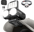 LED Hard Hat Light, 800Lumens Rechargeable Dimmable Clip on Cap Lights, 180°Adjustable Hat Flashlight Headlamp Waterproof for Running, Camping, Hunting, Cycling (Black)