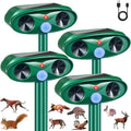 2026 Upgraded Solar Ultrasonic Animal Repellent Outdoor Deer Repellent Devices Motion Detection for Raccoon Squirrel Rabbit Dog Cat Deterrent Keep Chipmunk Rodent Away from Yard Lawn,4Pack