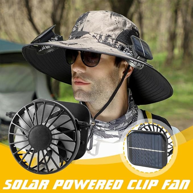Solar Fan Replacement, Mini Solar Powered Fan for Hat Replacement, Portable Solar Fan Lightweight Cooling Fan Hat Accessories for Outdoor Camping Fishing