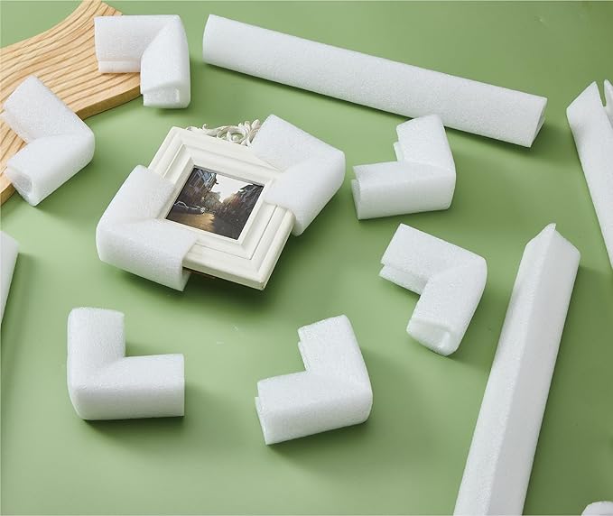 32Pcs Picture Frame Foam Corner Protectors for Moving - U-Channel Foam Edge for Photo Mirror Art Furniture Packing, L-Shaped Cushioning for Artwork