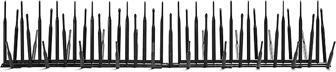 Bird B Gone - Black Plastic Anti Bird Spikes (50') - Humane Deterrent - Stops Pigeons & Birds from Roosting - UV-Stabilized Polycarbonate - for Rooftops, Ledges, Fences, Etc - Made in USA