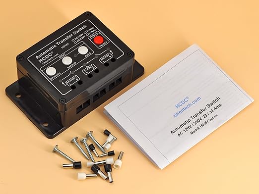 Automatic Transfer Switch, AC120V 20Amp, ATS Auto Transfer Switch, HCDC HD067/120V20A