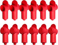 Ampper 12 Pcs Silicone 1/4", 5/16" Stud Terminal Covers, Flexible Post Terminal Cover Protector Boot for Battery Power Junction Block Post, Fits 16-6 Gauge Wire (Red)