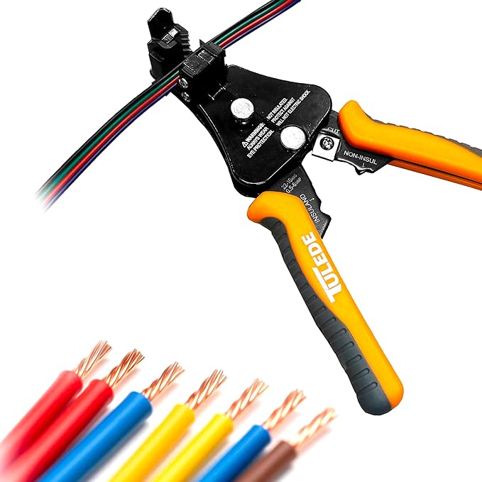 Automatic Wire Stripper, 3 in 1 Stripper/Cutter/Crimping Heavy Duty Multi-Function Wire Strippers Tool for 8-18 AWG Electrical Wire, 7 Inch