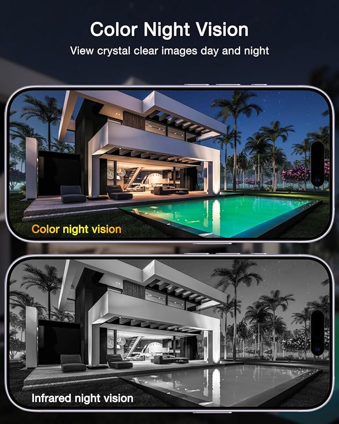 ANRAN 2 Pack Dual-Lens Solar Security Camera Wireless Outdoor - 3MP Fixed Wide-Angle + PTZ 360° View, Home Security Camera with Color Night Vision, 2-Way Talk, PIR Motion Detection, 100% Wire-Free