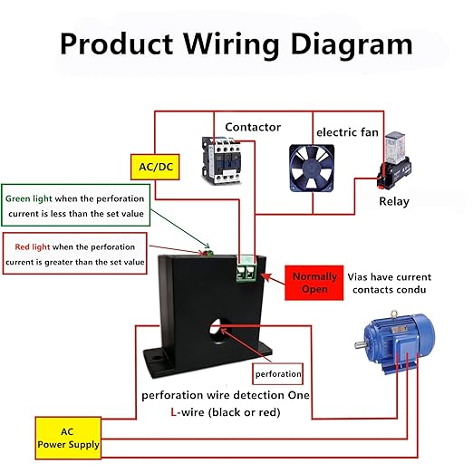 Current Sensing Relay AC Current Sensing Switch 0-200A Normally Closed Current Sensor Monitoring Relay (N200)