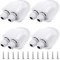 Enhon 4 Pack Solar Cable Entry Gland, Weather Resistant Solar Gland, Dual Cable Entry Housing for All Types 3mm² to 10mm² RV, Caravan, Marine, Boat, Cabin (White)