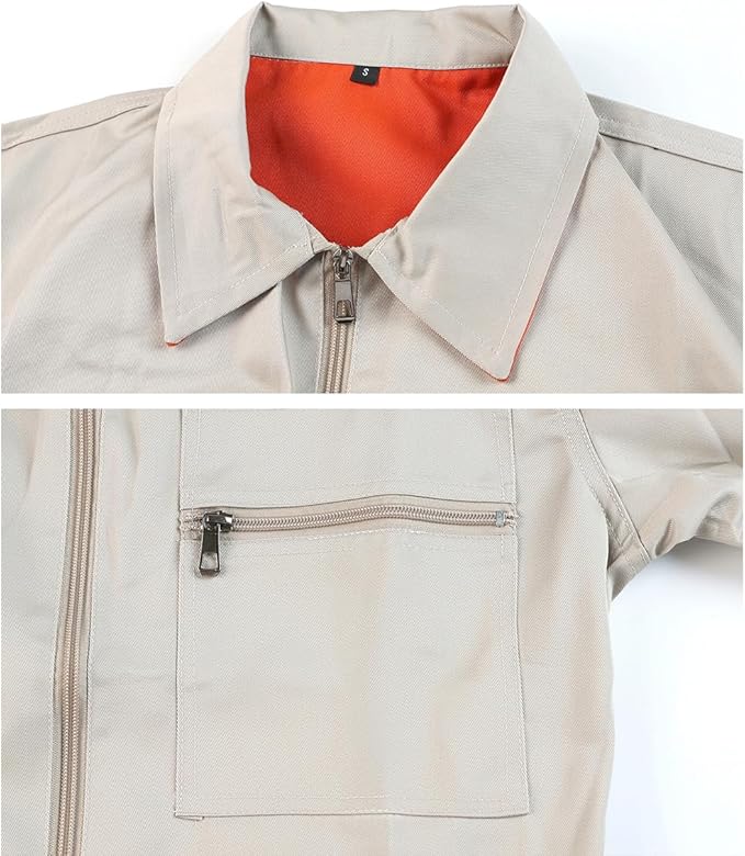 Men's Coveralls Mechanic Work Jumpsuit Multi Pockets Overalls Long Sleeve Workwear Coverall