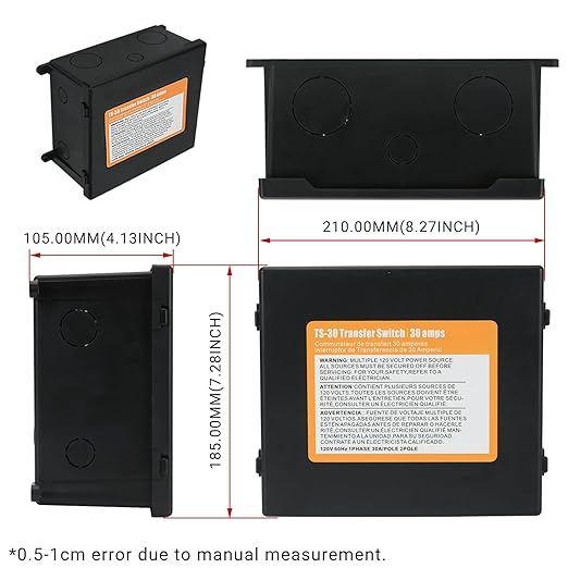 30 Amp Automatic Transfer Switch for RV Travel Trailer Camping Van, 120V Transfer Switch for Inverter, Shore Power and Generators