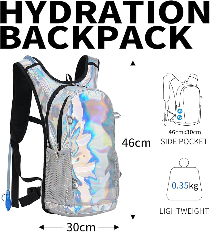 Roptat Hydration Backpack Pack with 2L Hydration Bladder - Lightweight Water Backpack Water Pouch for Women Men Running Riding Biking Music Festival