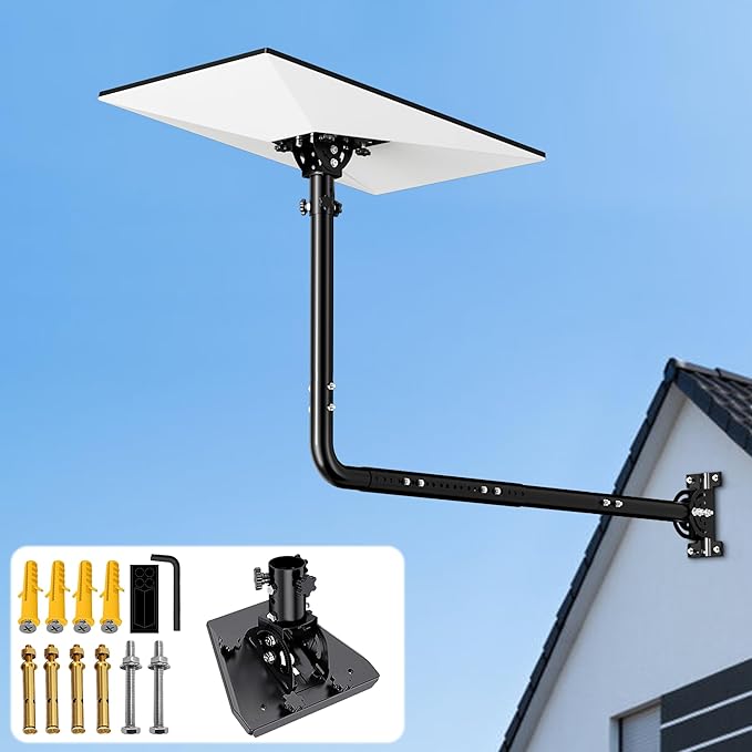 Starlink Gen 3 Long Wall Mount, Include Aluminum Alloy Gen 3 Pipe Adapter, Adjustable Tilt 160 Degree for Better Signal, Starlink Internet Kit Satellite Pole Mounting Kit