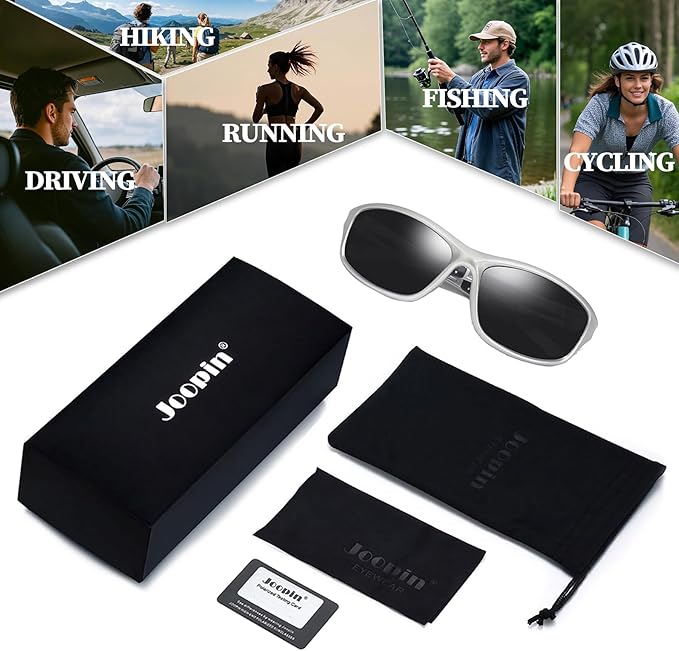 Joopin Sports Sunglasses Polarized UV400 Protection Wrap Around Sun Glasses Shades for Men Women