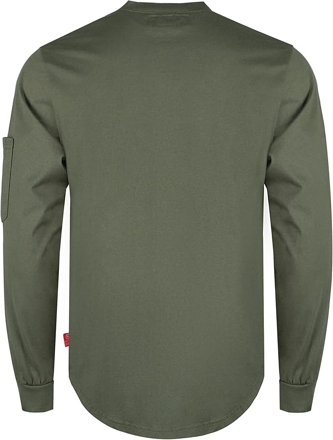 BOCOMAL FR Shirts for Men Melt Pocket Lightweight Crew T-Shirt NFPA2112/CAT2 Fire Resistant Work Shirt