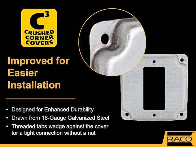 Hubbell-Raco 808C 1 GFCI 4-Inch Square Exposed Work Cover