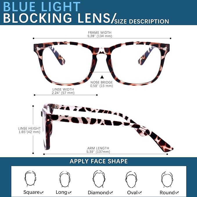 Blue-Light Blocking Glasses Computer Reading/Gaming/TV/Phones Glasses Fashion Anti Eyestrain Glasses for Women Men(H2-Black+Douhua)