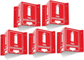 Faittoo Fire Extinguisher Sign, Fire Extinguisher with Down Arrow - 5 Pack 6 x 8 Inches V-Shaped Acrylic Plastic, 4 Pre-Drilled Holes, Includes Matching Screws, Use for Home Office/Business