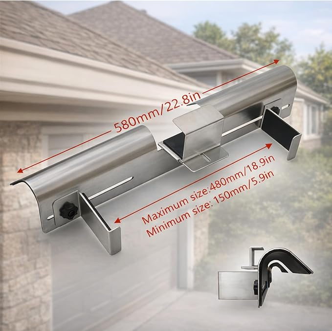 Premium Aluminum Gutter Guard for Ladders - Universal Ladder Stabilizer & Roof Protector - Prevents Gutter Damage & Enhances Safety - Fits Ladders Up to 18.9 Inches Wide