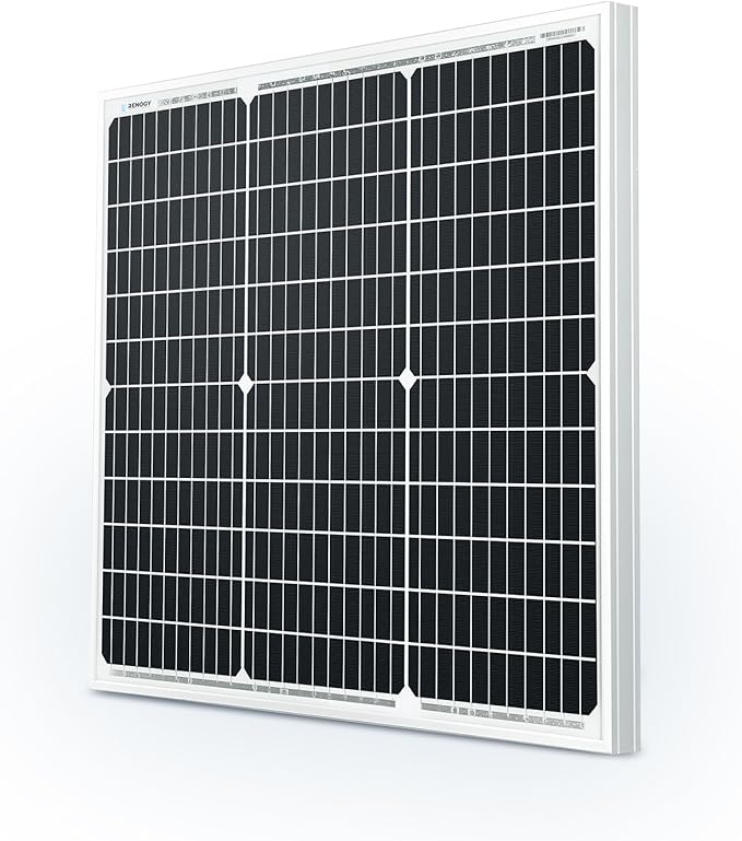 Renogy Solar Panel 50 Watt 12 Volt, High-Efficiency 50W Solar Panel Monocrystalline PV Module Power Charger for RV Marine Rooftop Farm Battery and Other Off-Grid Applications