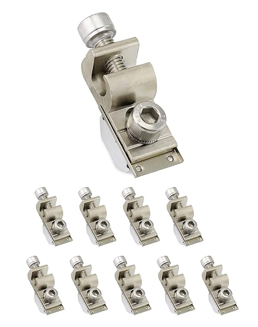 QWORK Grounding Tab 6.7, 10 Pack Aluminium Alloy Conductor Buried Connectors for Photovoltaic Roof Bracket and Ground Bracket Aluminum Rail, Grounding Clip, Ground Lug