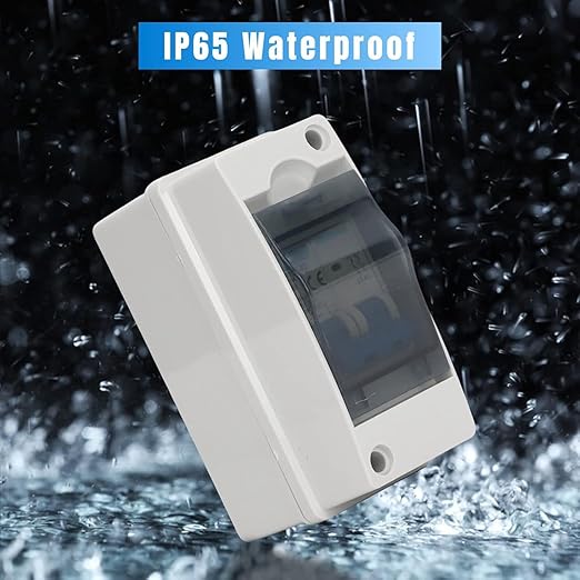 DC Miniature Circuit Breaker 63A 1000V | PV Solar Disconnect Switch with IP65 Waterproof Box & Transparent Cover | Overload & Overvoltage Protection | Ideal for Solar Panel Grid & Off-Grid Systems