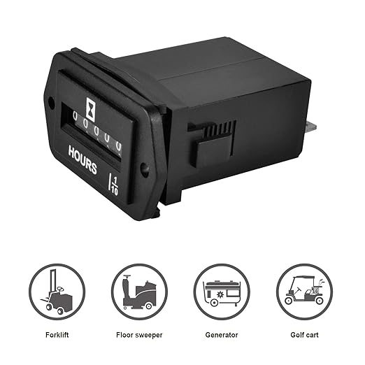 DC6V-80V Mechanical Hour Meter Hourmeter for Gasoline Diesel Engine Generator Boat Motorcross Motor Truck Tractor Lawn Mower Snowmobile Compressor