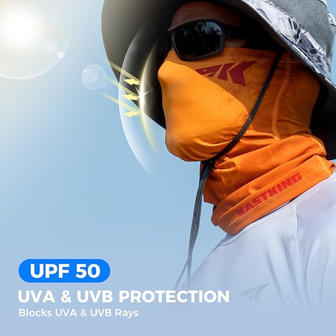 KastKing Ultimate Angler Neck Gaiter, UPF 50 Sun Mask, Sun Gaiters for Men & Women, Hydrocool Technology, Fishing, Hiking