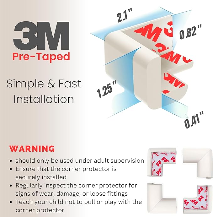 Soft Foam Corner Protectors for Baby, Bed Frame Corner Guards, Sharp Edge Desk Furniture Safety Cover Bumpers for Kids, 3M Adhesive Pre-Taped Rubber Padding Cushion (Gray, 12 Pack)