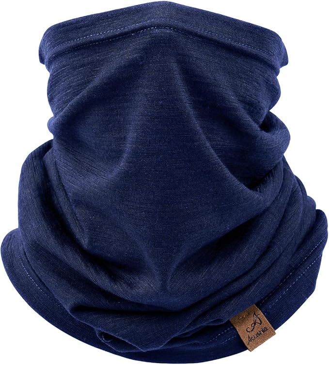 ACUSHLA 100% Merino Wool Neck Gaiter for Men & Women Ski Face Mask Winter Scarf Neck Warmer All Weather, Midweight Maple Leaf