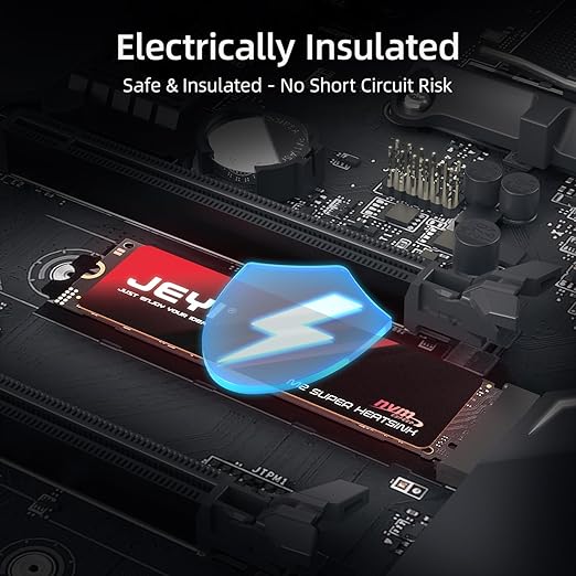JEYI M.2 2280 SSD Heatsink, Graphene+Copper Foil, 0.5mm Ultra-Thin, 1500W/mK Thermal Conductivity, for NVMe/SATA SSDs (5pcs)