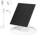 LIYVZ Solar Panel for Ring Camera, 5W Solar Charger with Battery Ring Spotlight Cam & Stick Up Cam, Outdoor Camera with 13FT DC Barrel Plug and USB-C Adapter, White