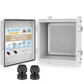TICONN Outdoor Electrical Box Waterproof, Junction Box IP67 ABS Plastic Enclosure with Hinged Cover with Mounting Plate, Wall Brackets, Cable Glands (Off-White, 11.8"x11.8"x7.1")