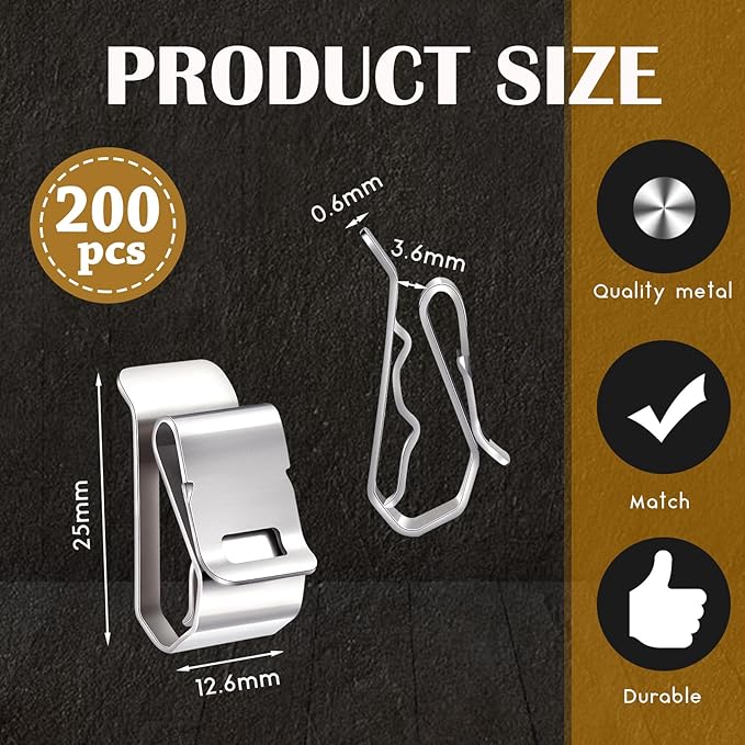 100 Pcs Stainless Steel Cable Clips S Clip Metal Trailer Wire Clip Electrical Cord Management Solar Panel Wire Clip for PV Wiring Boat Cable Boat Trailer, 0.2 Inch to 0.3 Inch in Rope Capacity, Silver