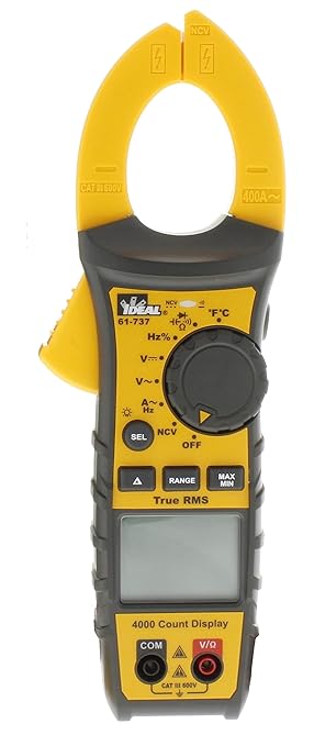 Ideal Electrical INC. 61-737 Digital AC Clamp Meter 400 Amp 600-Volt