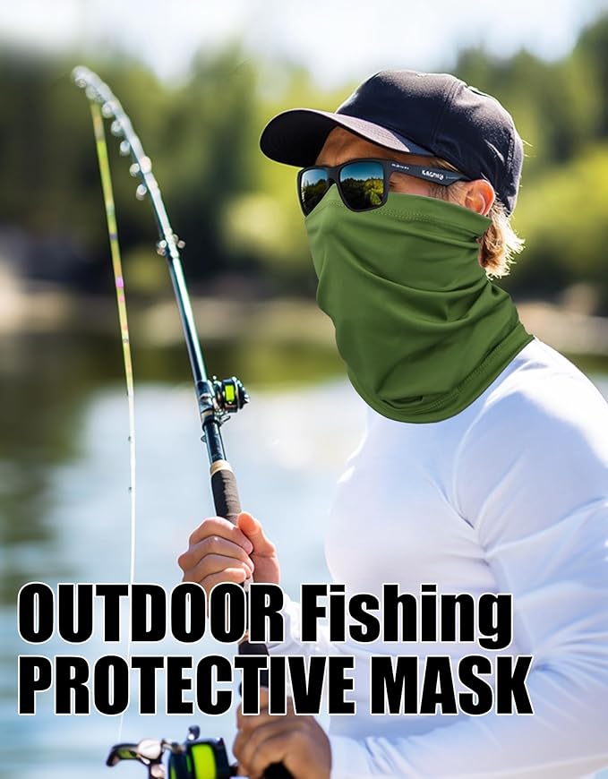 JHYWELL Cooling Neck Gaiter Face Mask, UV Protection Masks Gator, Windproof Bandana for Skiing, Fishing, Hiking, Cycling