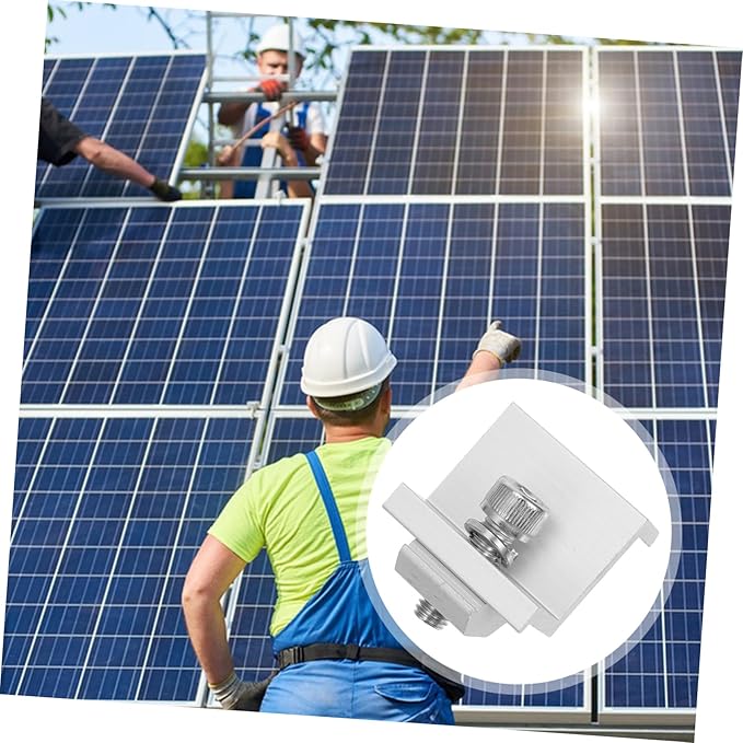 12Pcs Outdoor Solar Panel Fixed Buckle Durable Solar Panel Bracket Clip Easy Installation for Various Photovoltaic Systems Reliable for Harsh