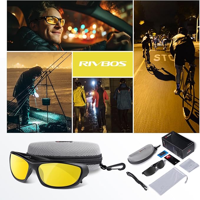 RIVBOS Polarized Sports Sunglasses Driving Sun Glasses Shades for Men Women Tr90 Frame for Cycling Fishing Running RB831